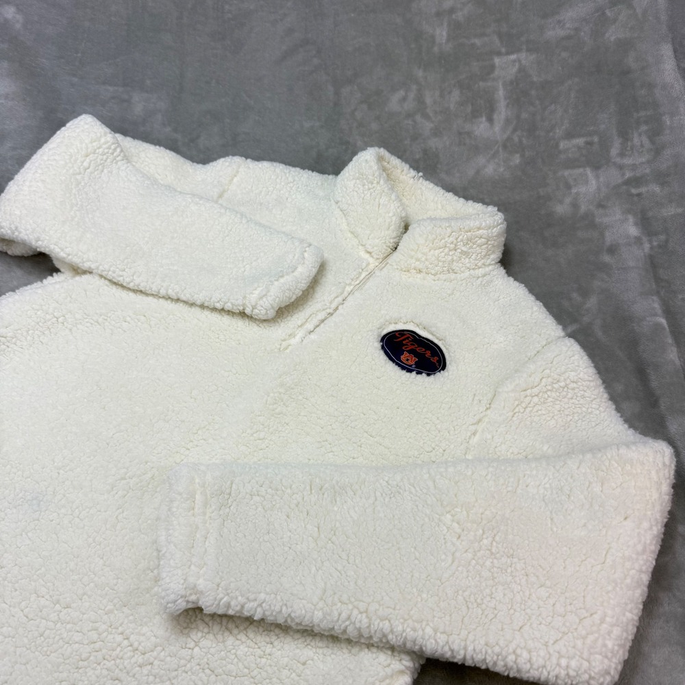 Knights Apparel Auburn Tigers Sherpa Quarter Zip Pullover Fleece Womens M 8 10
